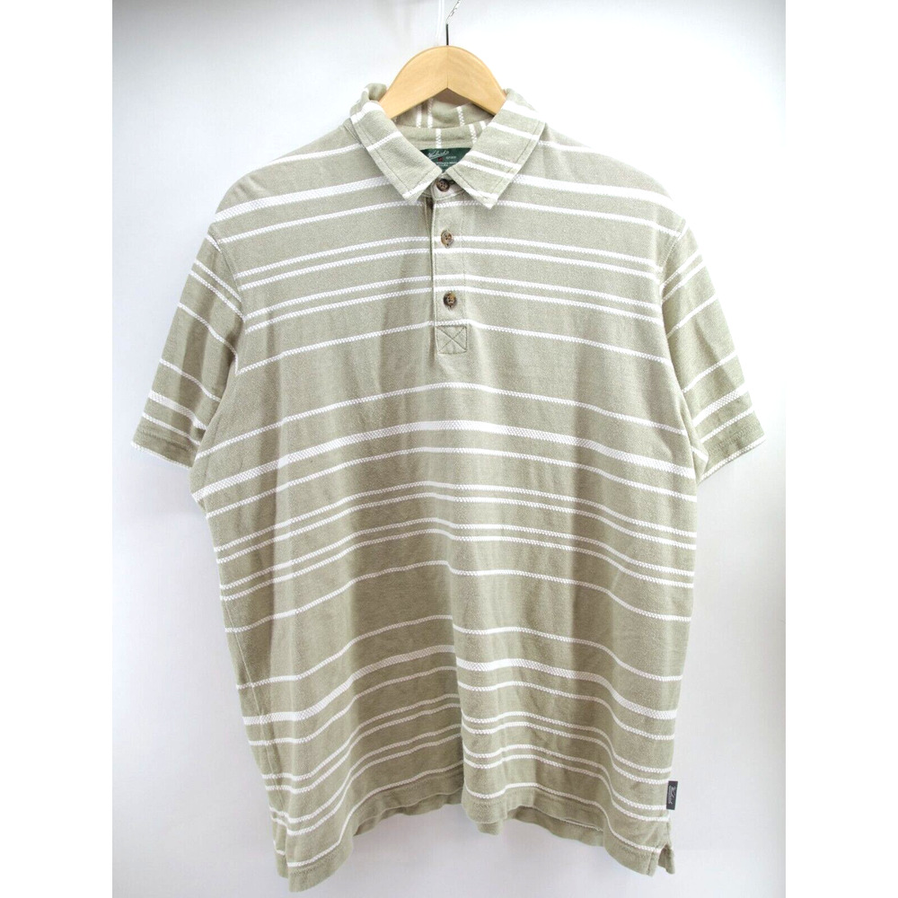Woolrich Woolen Mills Striped light Green Polo‎ Shirt Size L